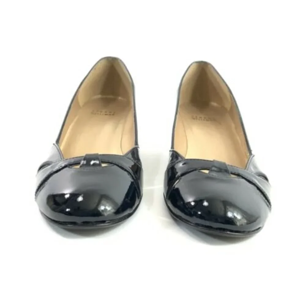Stuart Weitzman Patent Leather Closed Toe Wedge Dark Green 6.5 - Picture 4 of 11